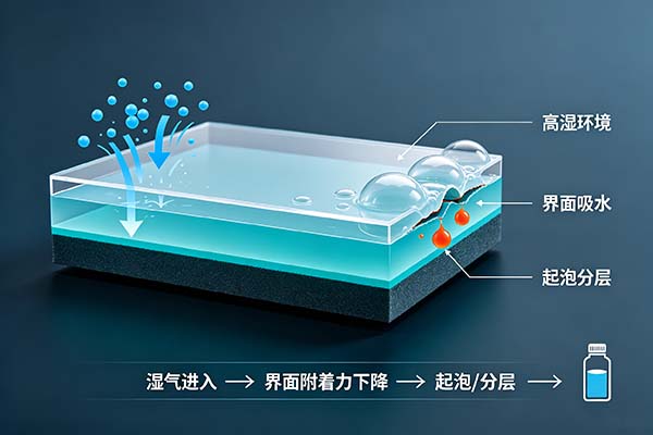 高湿环境下UV预固化膜层吸水界面起泡分层的工程诊断与控制指南