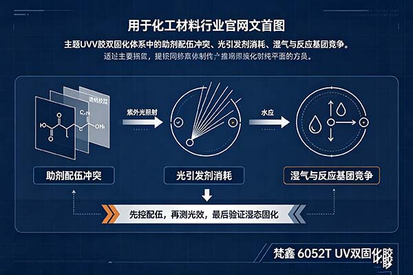 UV胶双固化助剂配伍冲突、光引发剂消耗与湿气反应基团控制指南
