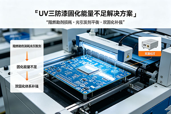 UV 三防漆无卤双固化漆阻燃助剂消耗光引发剂与固化能量不足解决方案