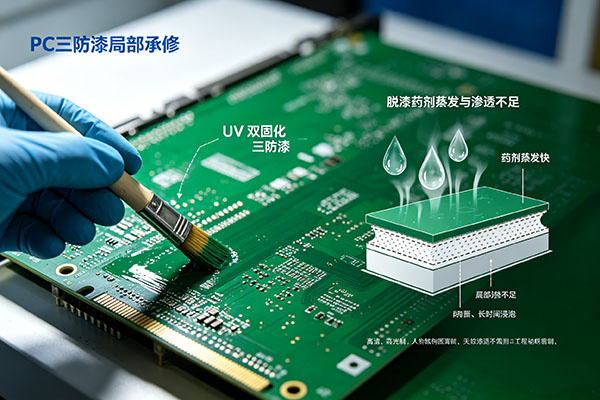 UV 双固化三防漆局部返修行业指南｜解胶剂挥发快与长时间浸泡问题解析